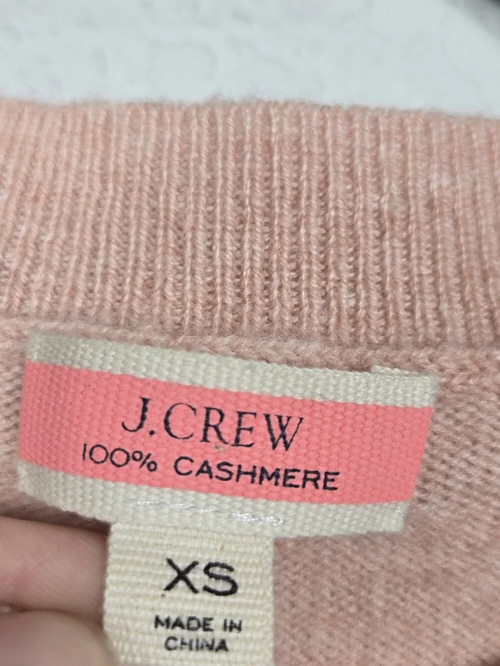 J.Crew 100% Cashmere Blush Pink Crewneck Sweater XS Quiet Luxury Soft